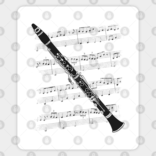 Clarinet Player Clarinetist Woodwind Musician Magnet by doodlerob